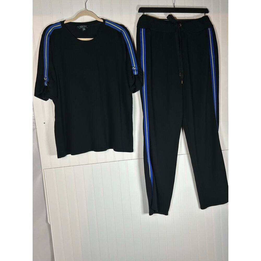 Lauren Ralph Lauren Casual 2 peace, tracksuit Set Women’s Sz XL shirt sleeve